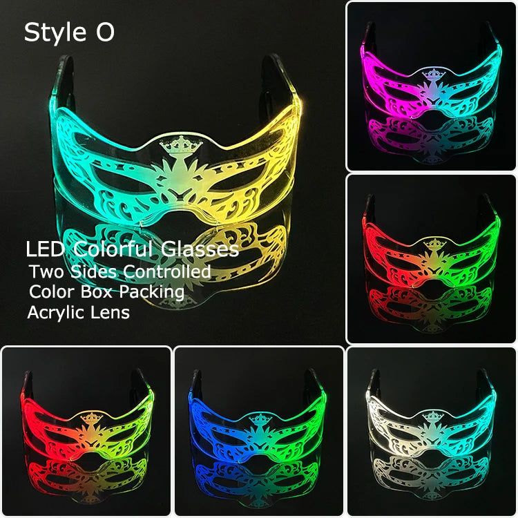 Leuchtende LED Partybrille aus Acryl mit Farbwechsel für Feste
