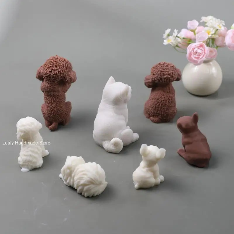 Niedliche Hundekerze in Silikonform – 3D Tier Statue