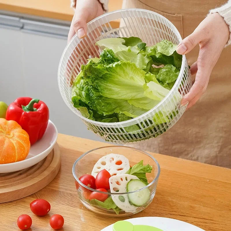 Salatschleuder manuell – Gemüsetrockner für Salat & Obst-Yabubest - Home & More