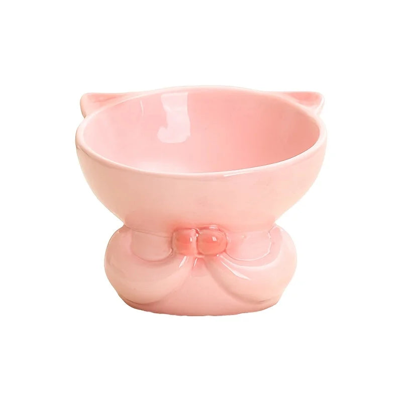 Erhöhte Keramik Katzenschüssel mit Halsschutz 300ml Futter Trinknapf