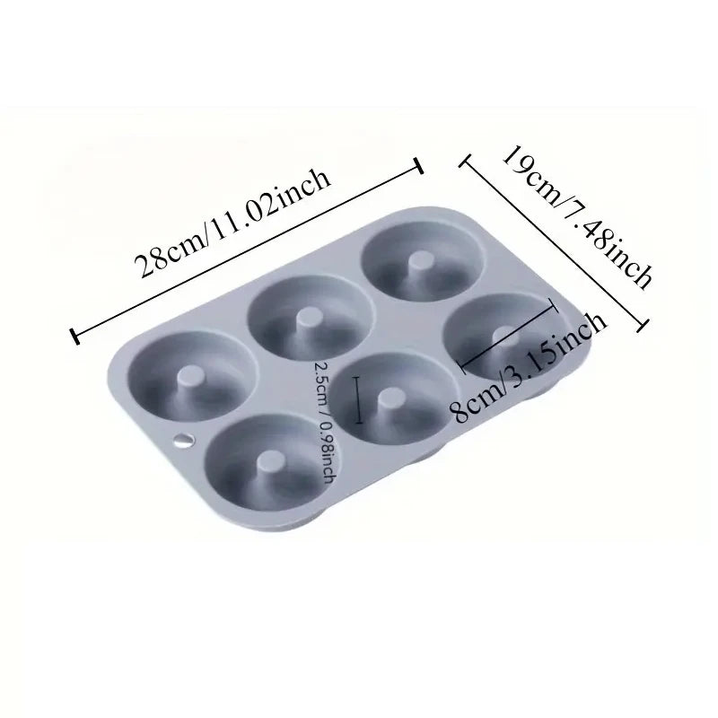 6 Löcher Silikon Backform Antihaft Donut Formen für Muffins und Cupcakes