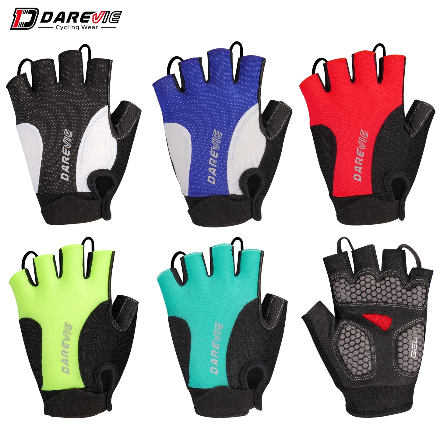 Halbfinger Fahrradhandschuhe mit Gelpolster rutschfest stoßgedämpft Unisex