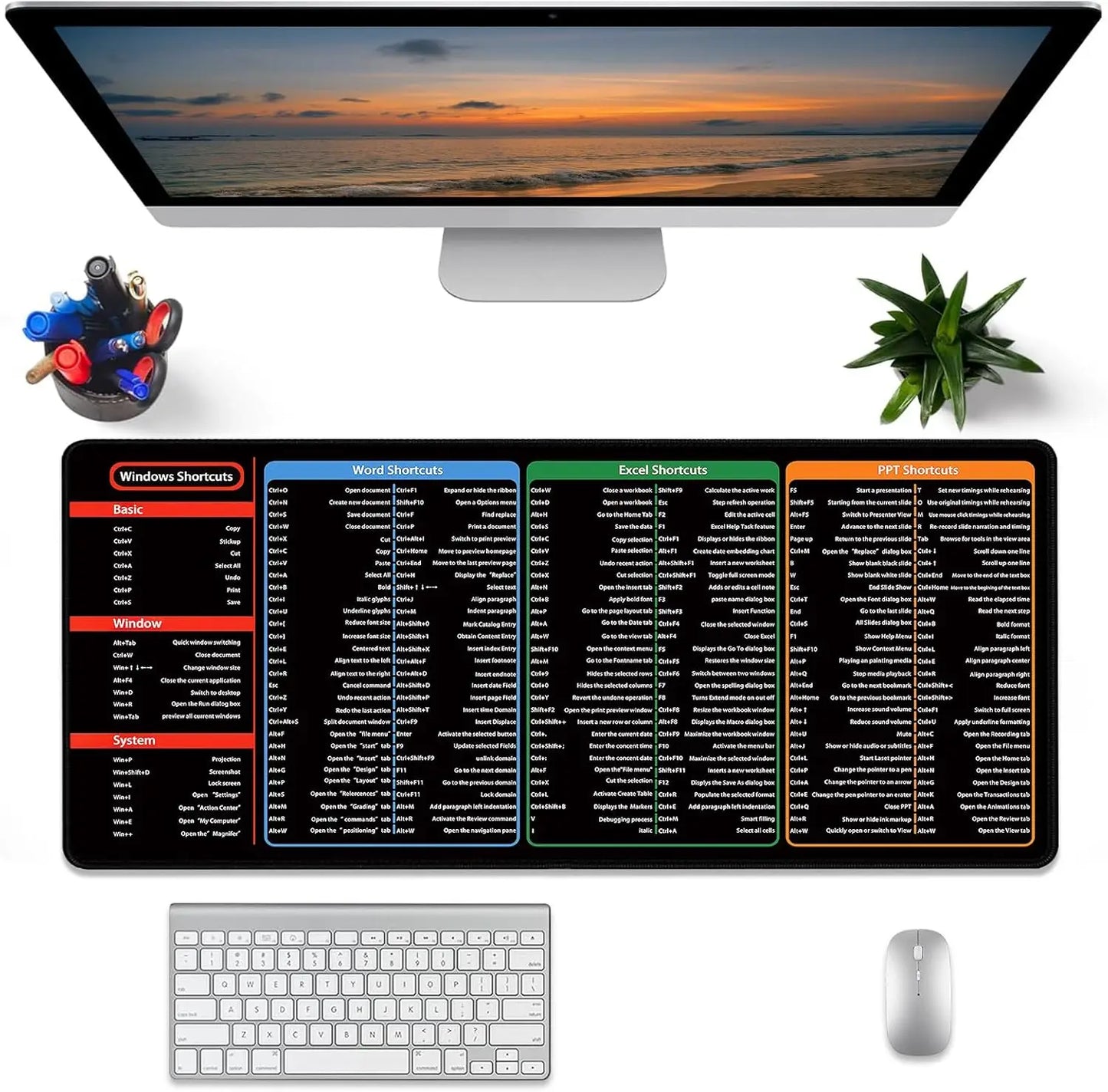 Extra großes rutschfestes Schreibtisch-Mauspad mit Spickzettelfunktion