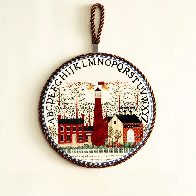 Runde Keramik Tisch Matte 17x17 cm Hitzebeständig Isolierpad Retro Stil