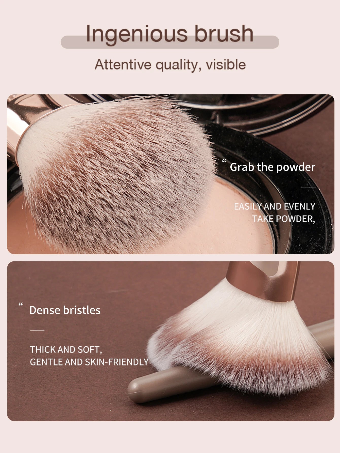 3-teiliges Make up Pinselset für Foundation Concealer Bronzer