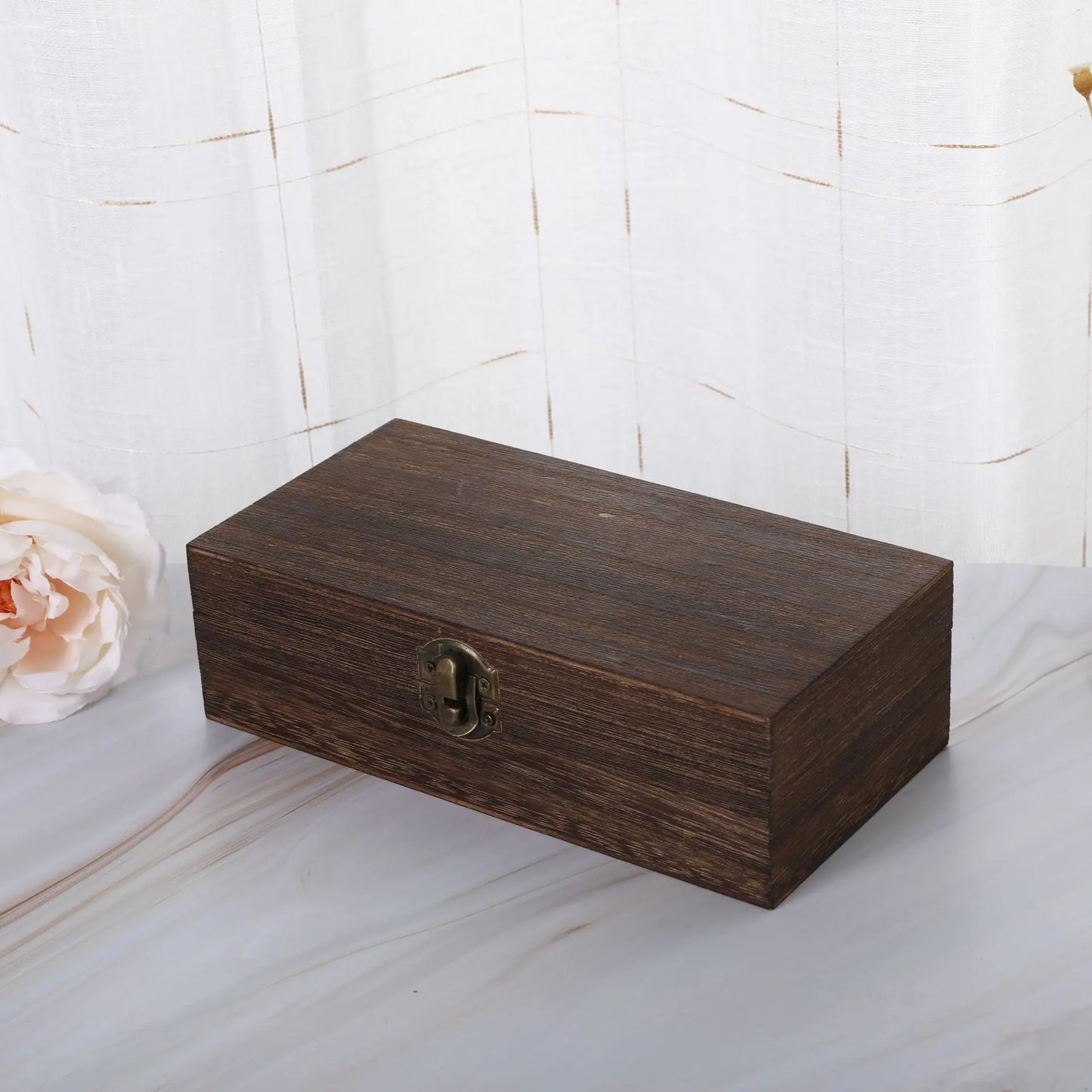 Retro Holz-Aufbewahrungsbox mit Metallverschluss für stilvolle Ordnung