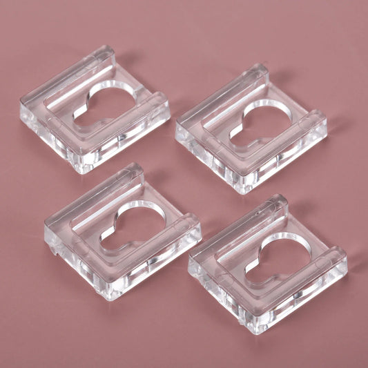 4x Quadratische Acryl Wandhaken Klar für Bilderrahmen & Deko Kürbis Form