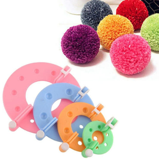Pompon Maker Set 4 Größen DIY Nähwerkzeug Kunststoff Strick Handwerk