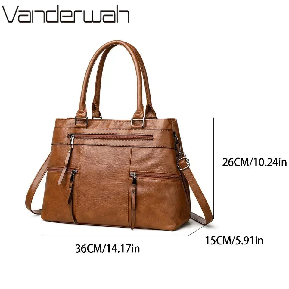 Elegante Damen Handtasche Kunstleder – Schulter, Crossbody & Tote Tasche
