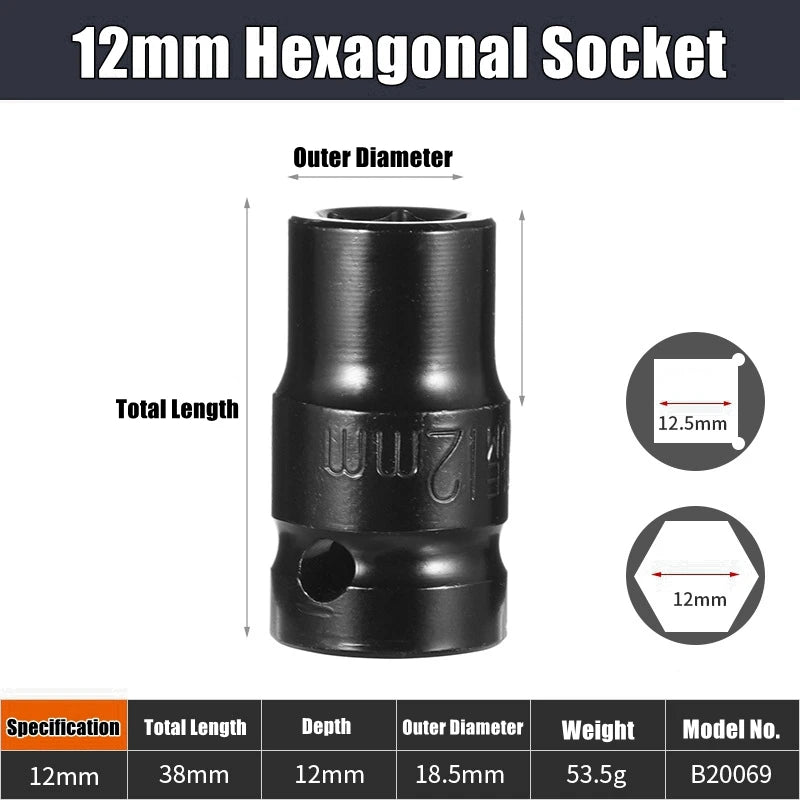 1/2" Deep Impact Steckschlüssel Satz Metrisch für Werkstatt - Kfz
