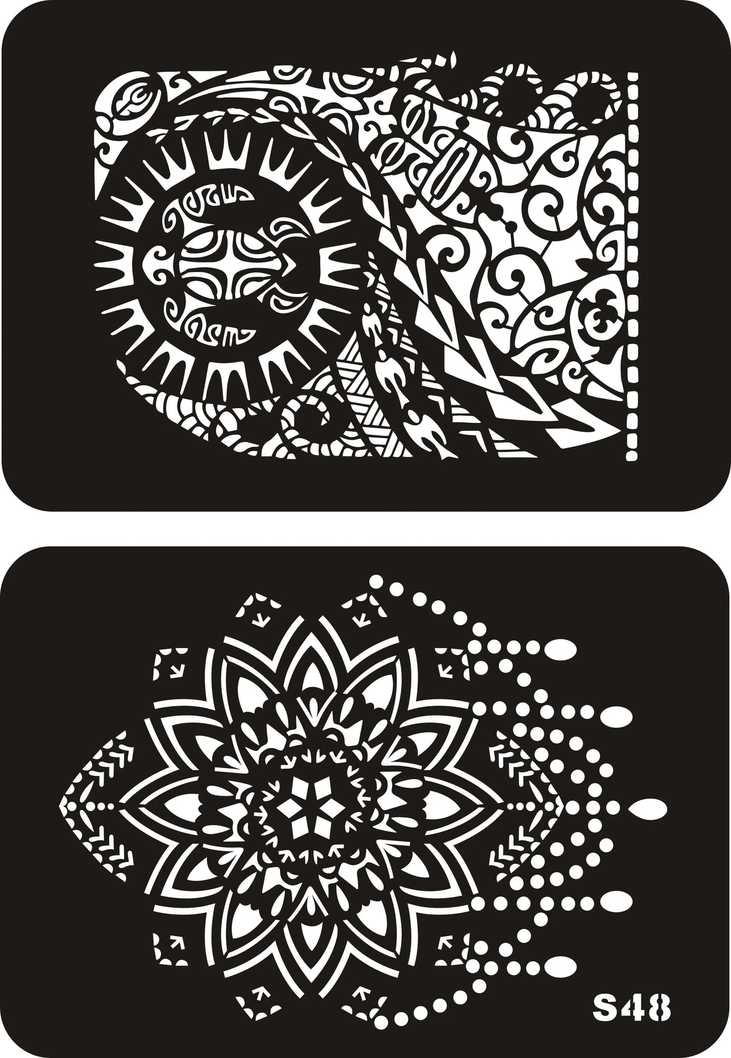 Henna Tattoo Schablone mit indischem Motiv fuer Gesichts und Koerperkunst