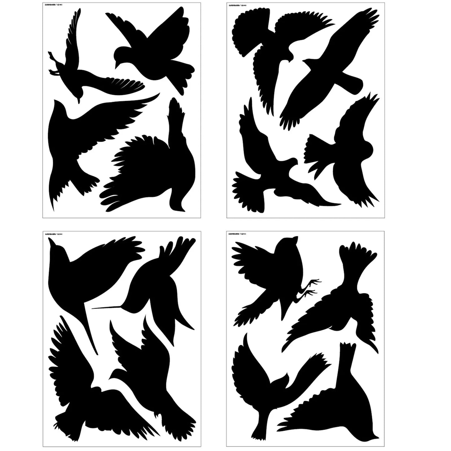 Vogelschutz Fensteraufkleber Schwarz – Statisch Haftend, Dekorativ für Glas