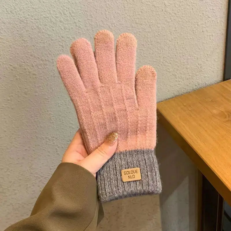 Warme Strickhandschuhe mit Touchscreen-Funktion für Damen und Herren