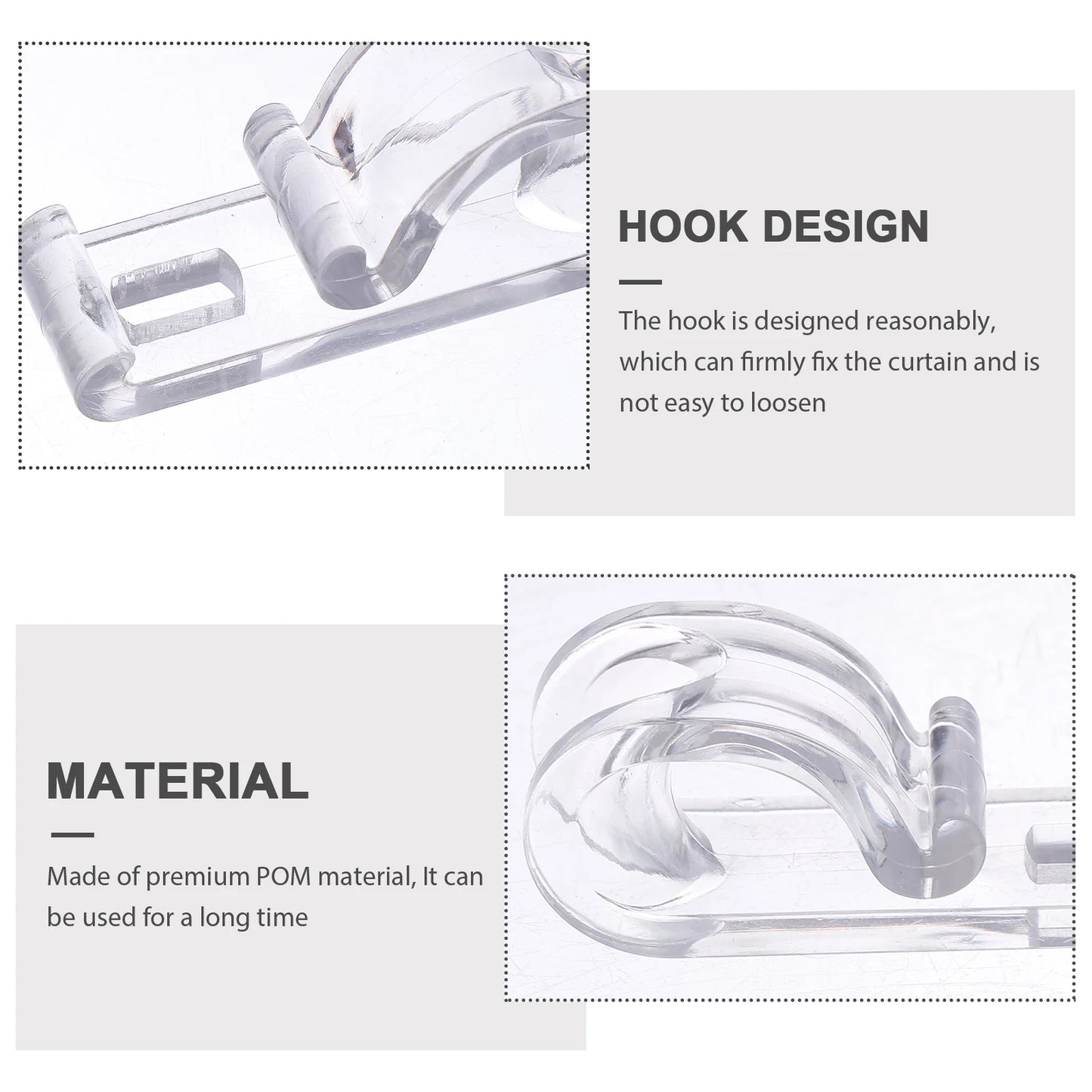 Klare Vorhangclips mit Perlenkette für sichere Befestigung