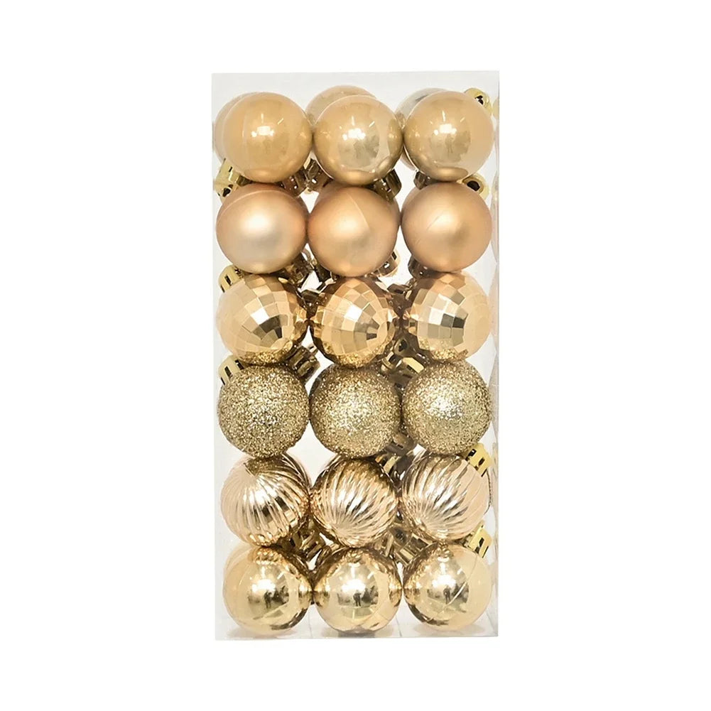 36er Set Weihnachtskugeln für festliche Baumdekoration