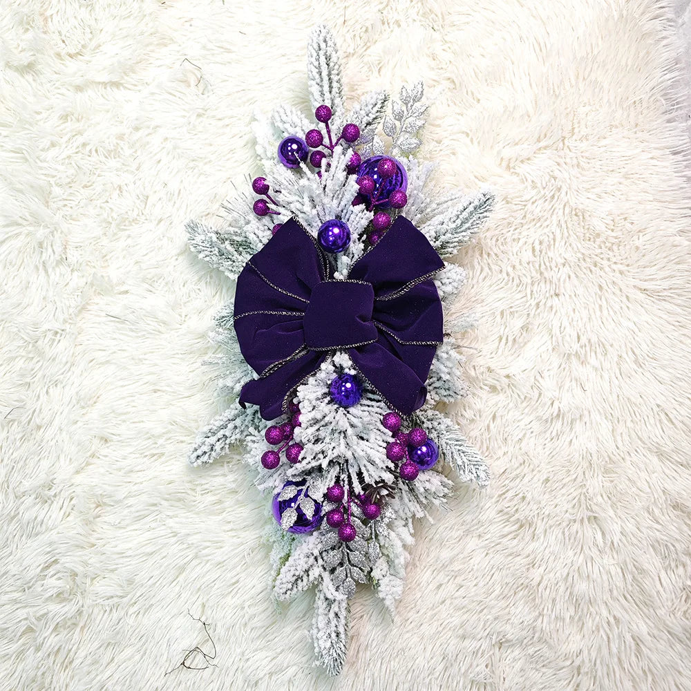 Beflockter PVC Weihnachtskranz für Tür und Baum Deko