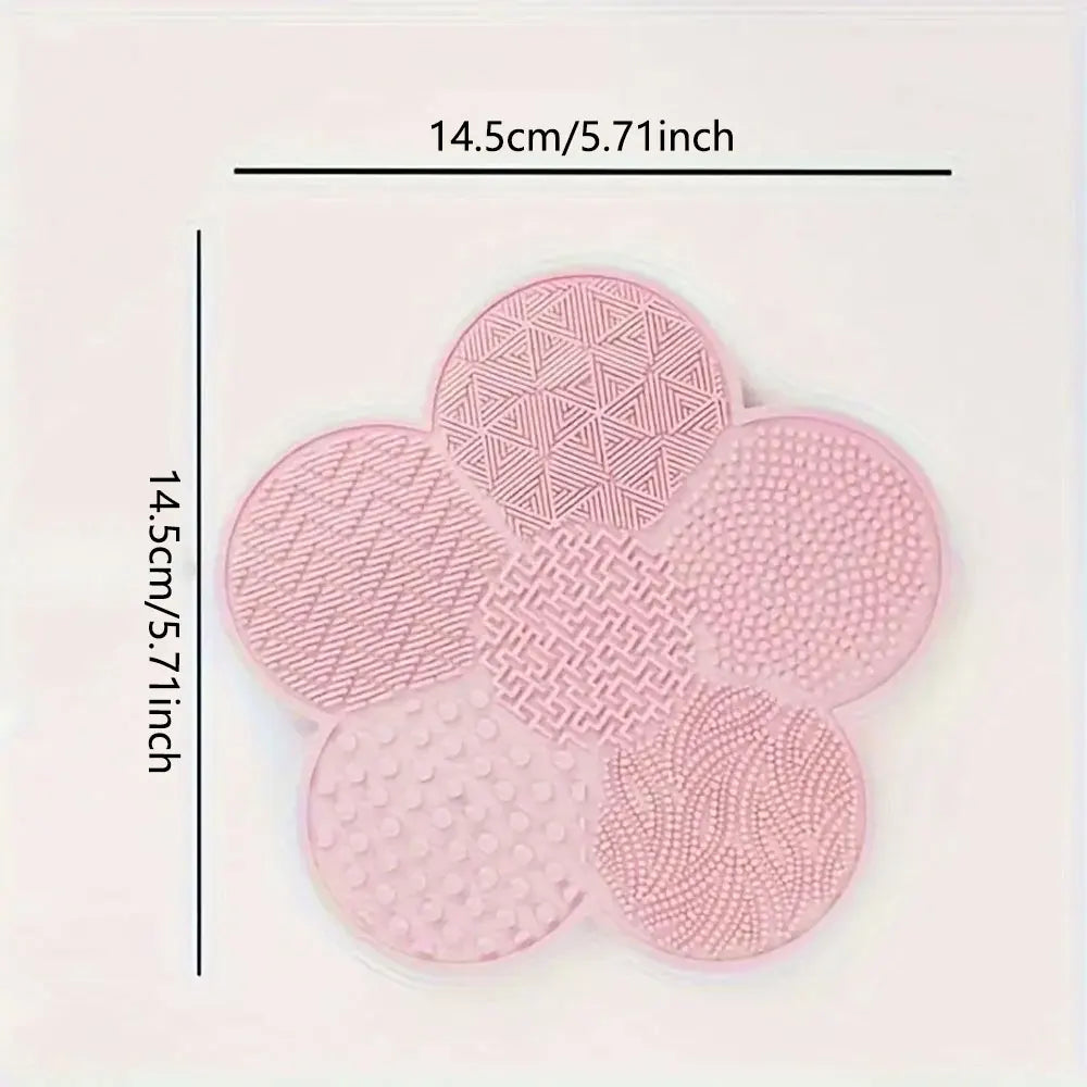 Silikon Reinigungsmatte für Make up Pinsel Blumenform mit Saugnapf-Yabubest - Home & More