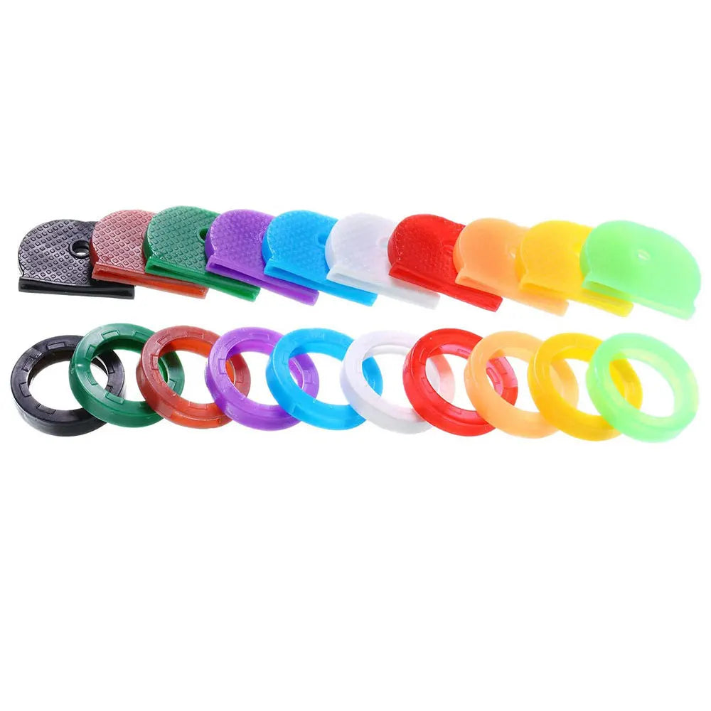 Bunte Schlüsseloberseiten aus weichem PVC - 10–32 Teile