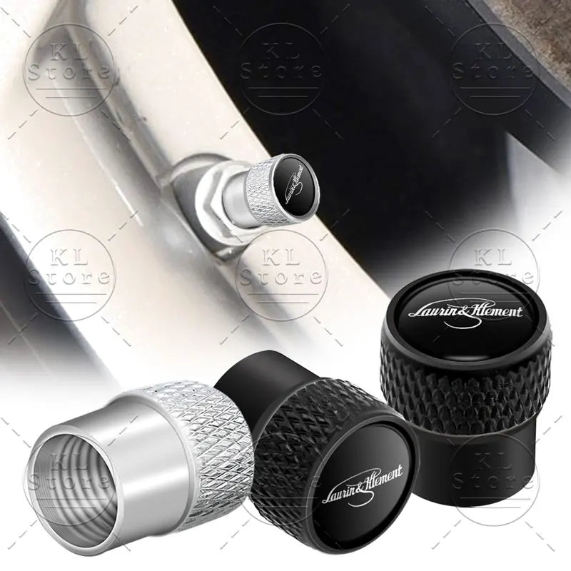 4er Set Rad Reifen Ventilkappen Air Stem Caps mit Staubschutz und Logo