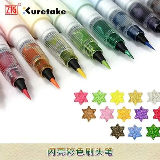 Mehrfarbiger Bling Pinselstift mit funkelndem Aquarellglitzer