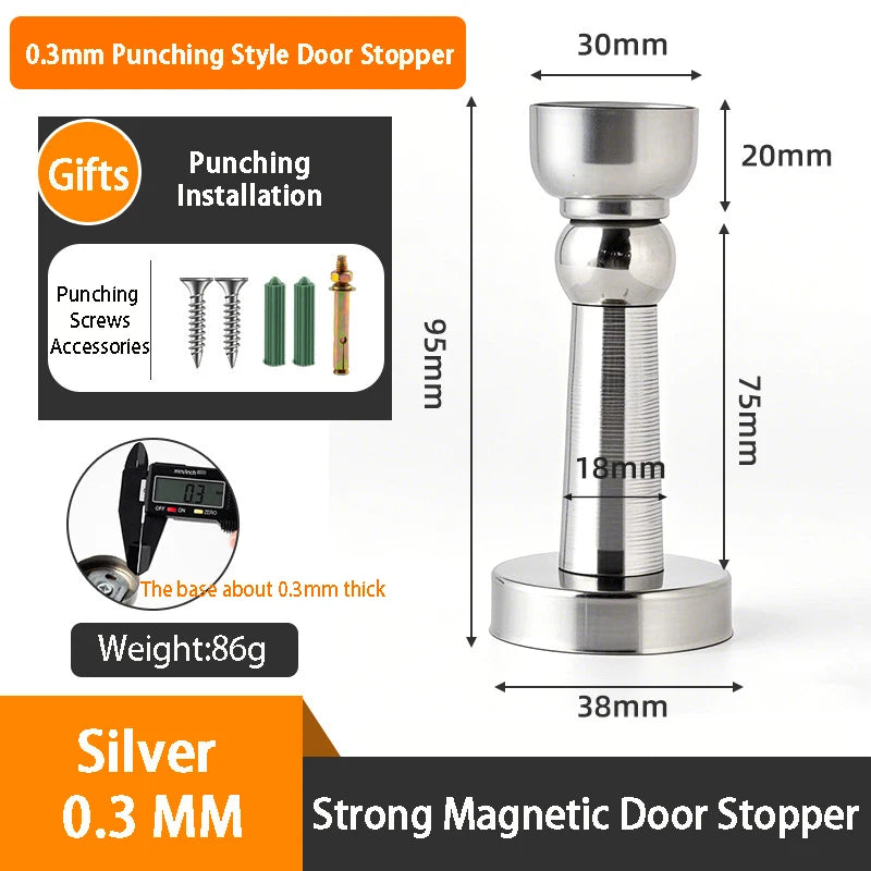 Magnetischer Edelstahl-Türstopper mit weichem Fang in diversen Varianten