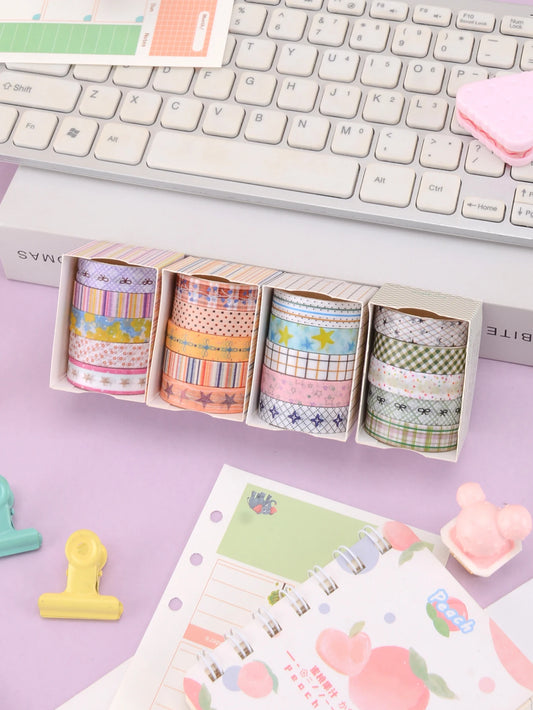 5 Rollen Washi Tape Set für Geschenkverpackung und Präzisionsarbeiten