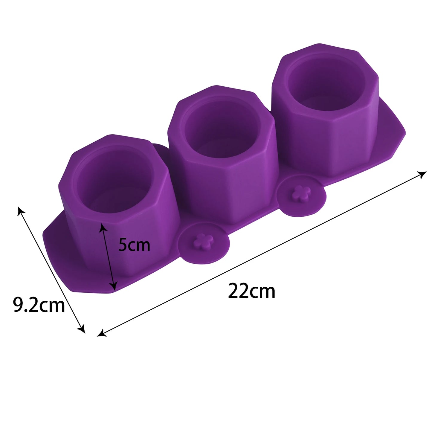 3-Loch Runde Silikonform für Beton Blumentopf DIY Deko Sukkulenten
