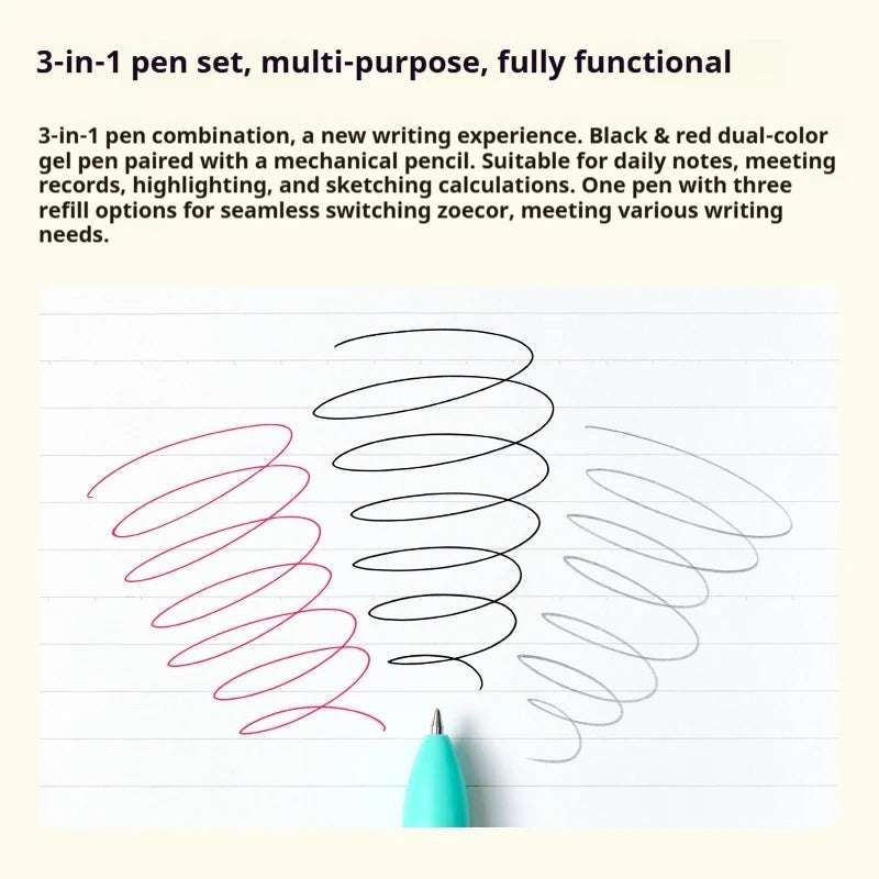 3-in-1 Multi Pen Druckbleistift mit Rot Schwarz Gel-Tinte für Büro Schule