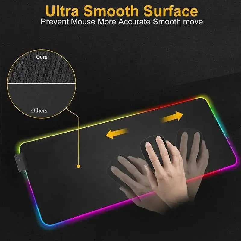 XXL Gaming Mauspad Geometrisches Design mit RGB LED Beleuchtung