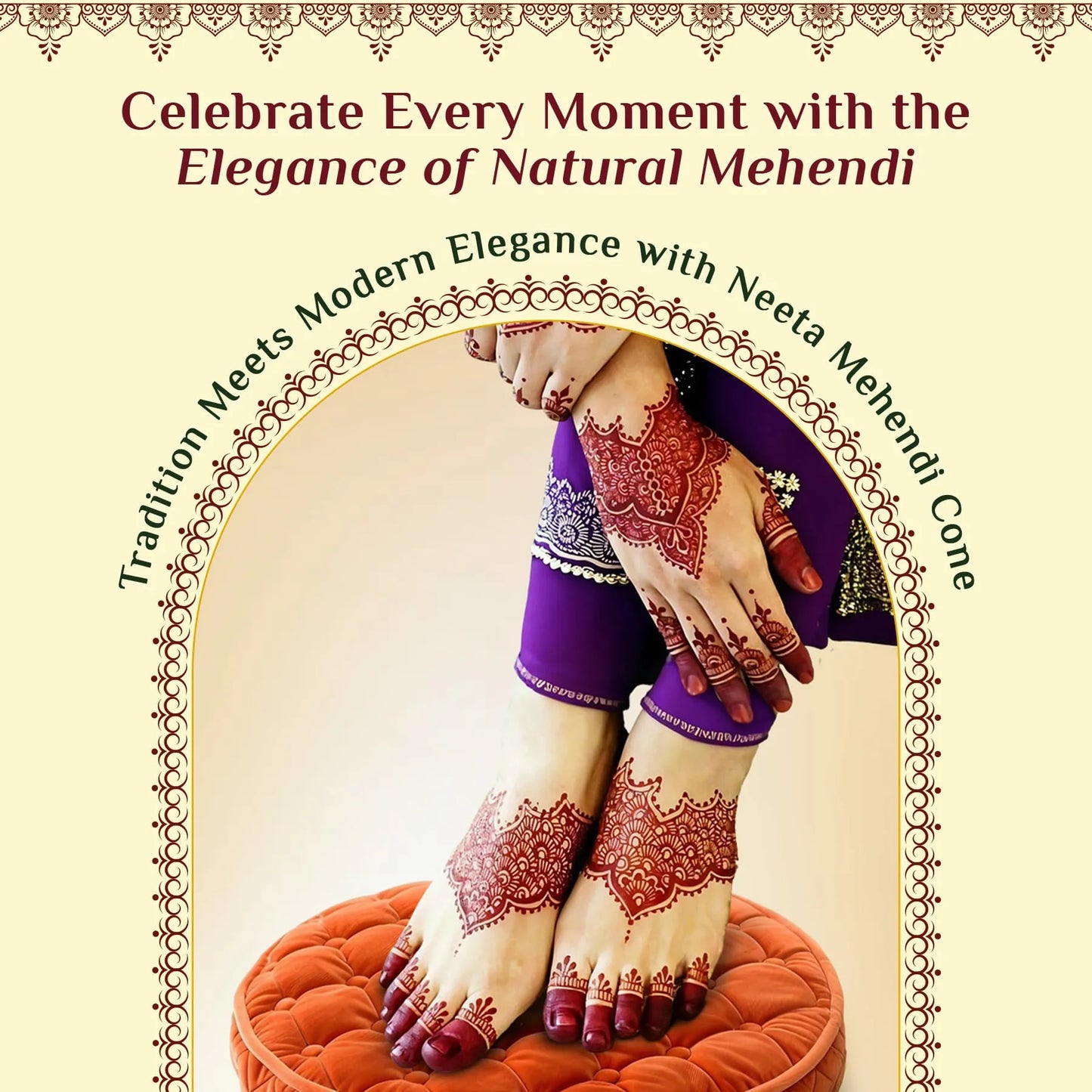 Natürliche Bio Henna Creme für temporäre Tattoos im 4er Set