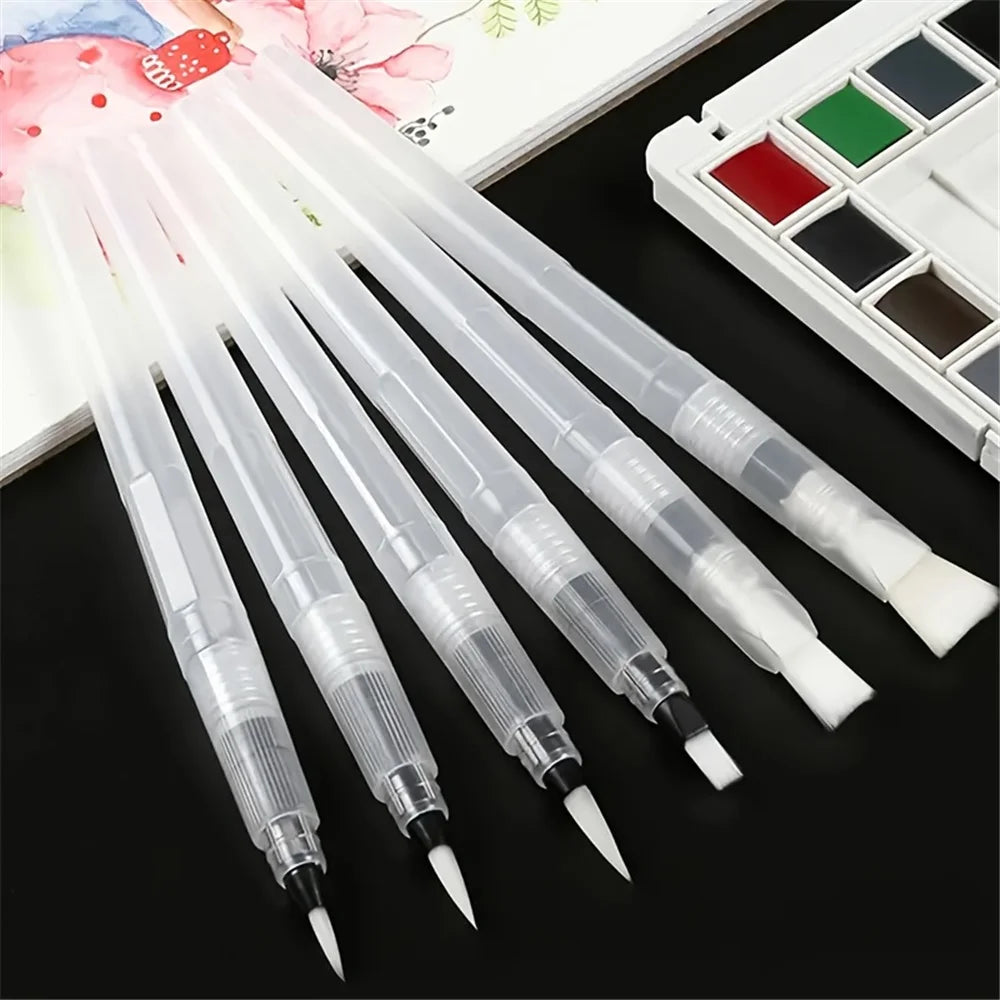 Nachfüllbares Aquarellpinsel-Stift-Set 3/6-teilig – sanft - vielseitig malen
