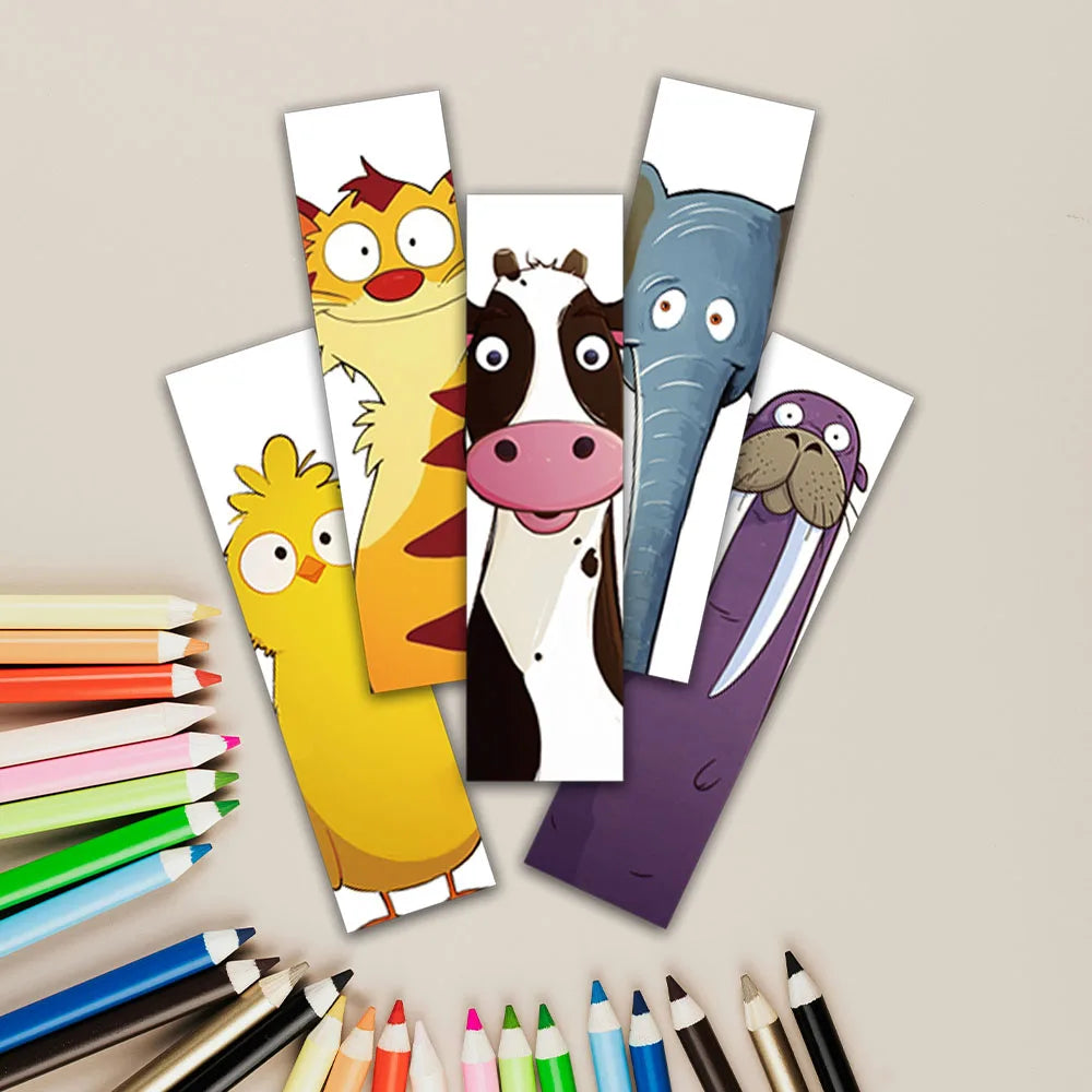 30er Set Lustige Cartoon Tier Lesezeichen aus Papier für Schüler - Leser