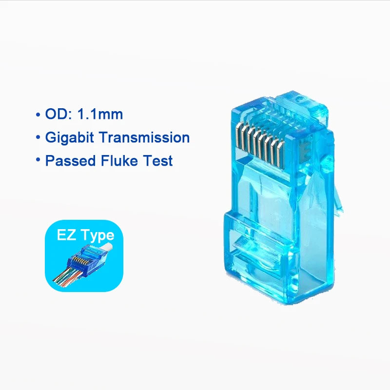 RJ45 Cat6 Pass Through Stecker für stabile und schnelle Netzwerke