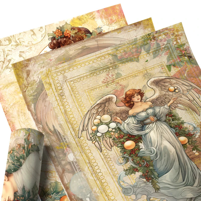 Reispapier im Retro Design für Scrapbooking und Vintage Dekoration