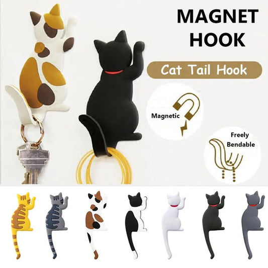 Flexible Katzen Haken mit Magnet für Küche Kühlschrank und Büro