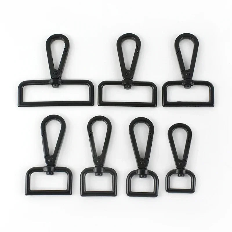 5er Set Metall Schnallen 16-50 mm mit drehbarem Karabinerverschluss für Taschen