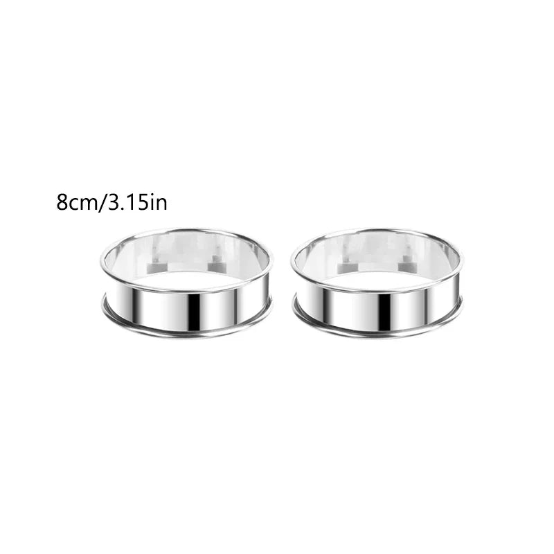 2er Set Edelstahl Backring 8 und 10 cm für Kuchen und Gebäck