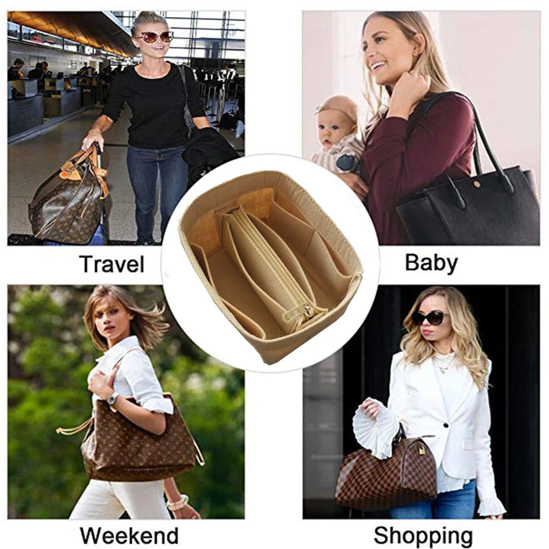 Filz Tasche Organizer für Handtaschen 18/22 Kosmetik Make-Up Einsatz Reise