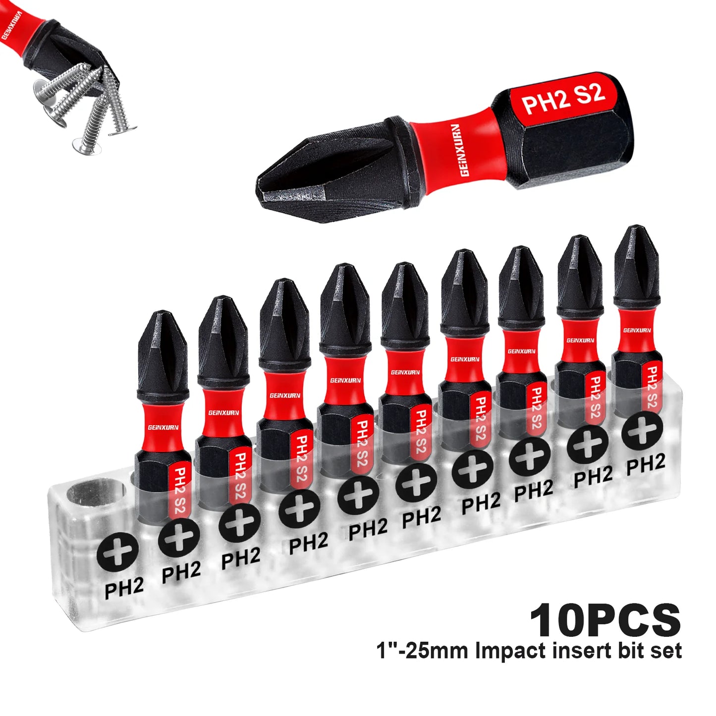 PH2 Kreuzschlitz Schlagschrauber Bit Set - Magnetisch S2 Stahl - 20+ Teile