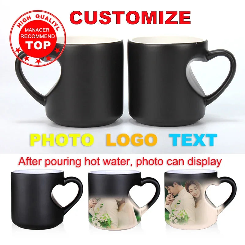 Personalisierbare Keramik Kaffeetasse mit Farbwechsel und Foto-Yabubest - Home & More