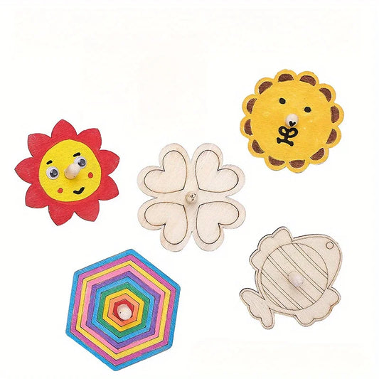 16-teiliges Holz-Kreisel Bastelset zum Malen und kreativen Gestalten