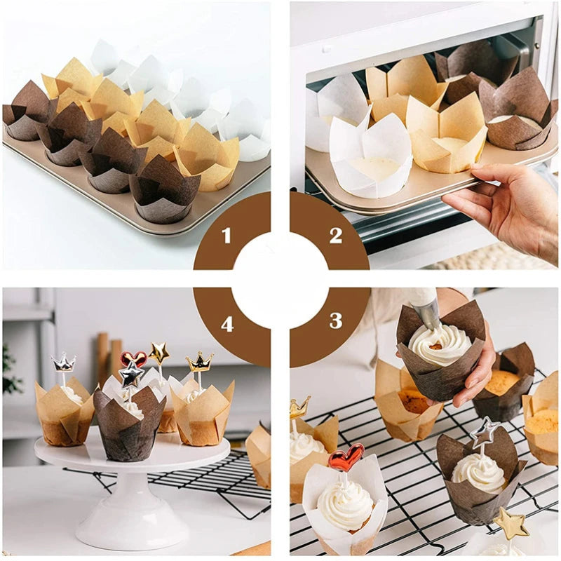 100 Backpapierbecher lebensmittelecht ölbeständig für Muffins Cupcakes