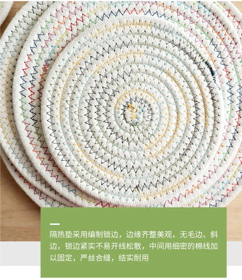 Seil Gewebtes Tischset Baumwolle, Isolierend, fuer Esstisch Kuech