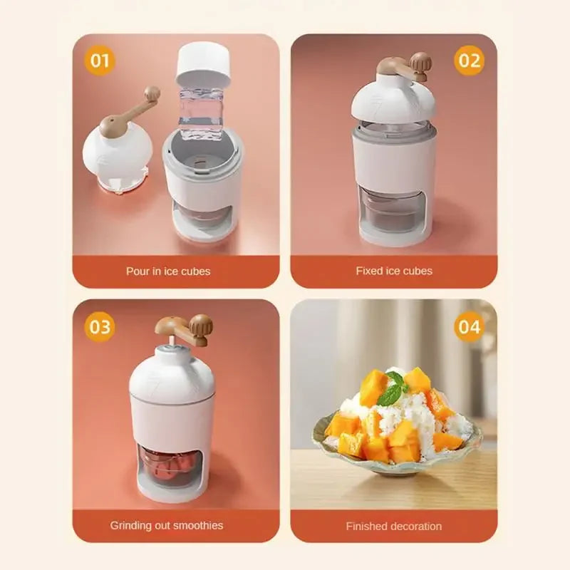 Handbetriebene Eisrasiermaschine 500 ml – robuster Edelstahl, sicher - leicht reinigen