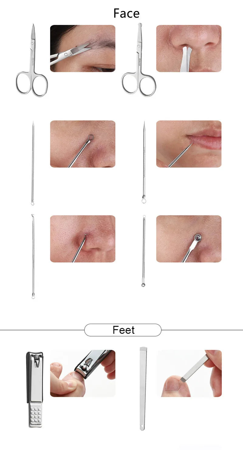 26-teiliges Maniküre-Set aus Edelstahl für perfekte Nagelpflege-Yabubest - Home & More