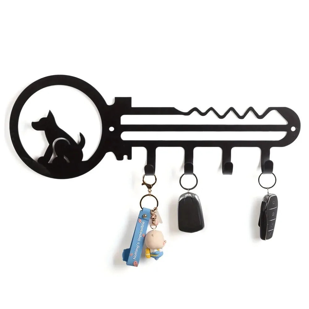 Stilvoller Schlüssel-Organizer aus Metall für Wandmontage