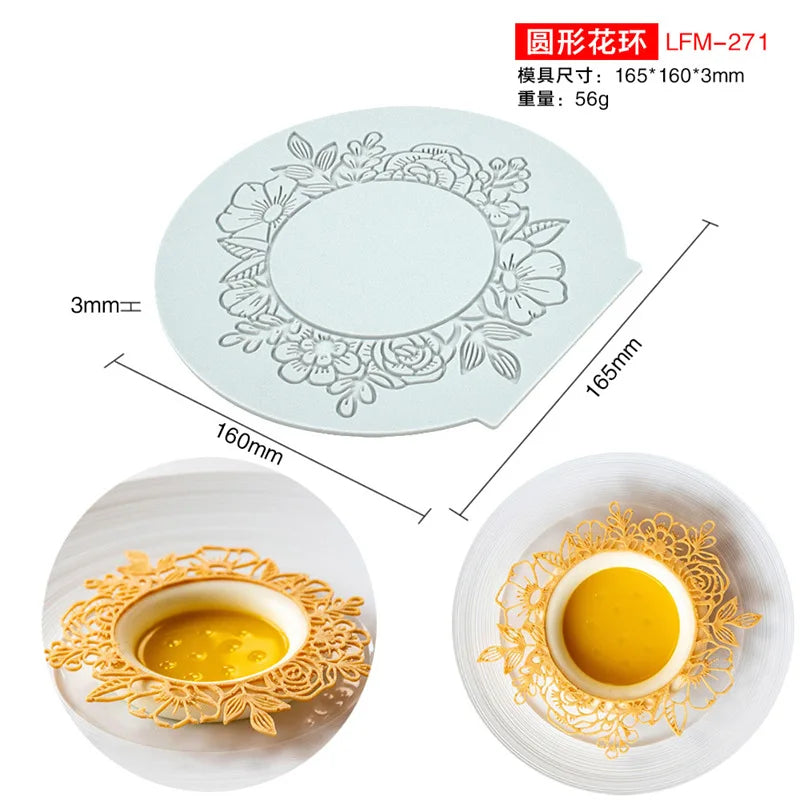 Silikon Backmatte runder Spitzenkranz für Kuchen Dekoration Form