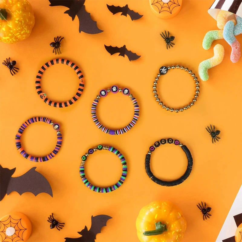 Tonperlen Halloween Stil und Buchstabenperlen Set für Freundschaftsarmbänder