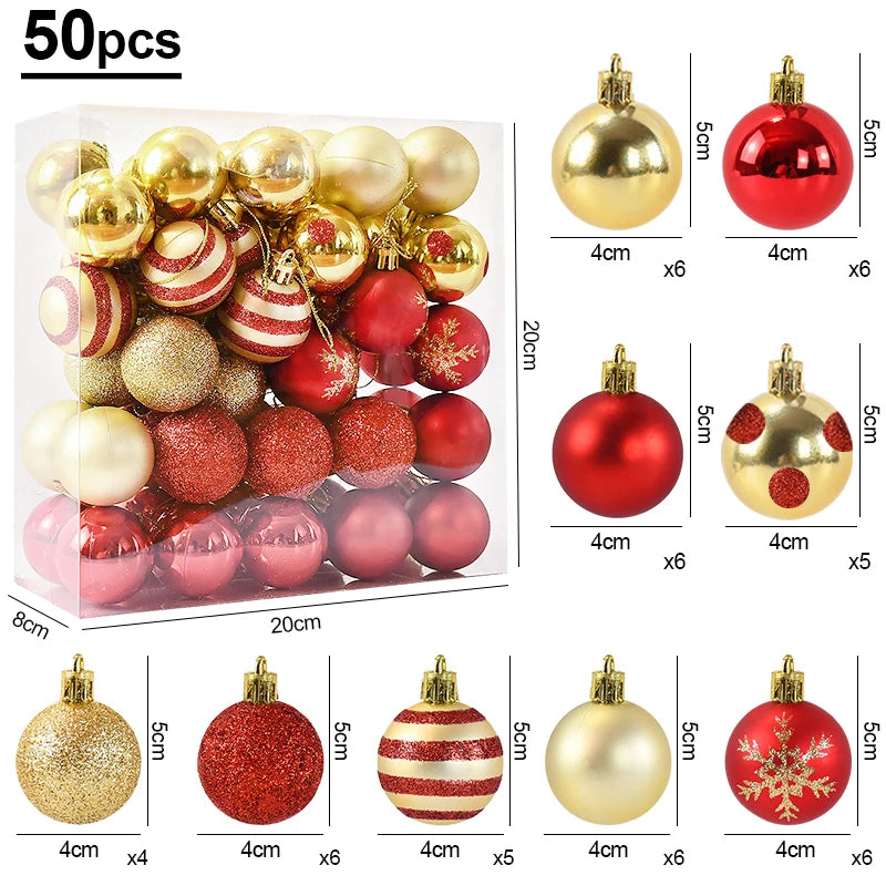 50er Set Weihnachtskugeln für Baumdekoration und Festdeko