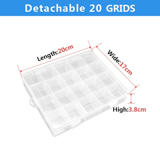Kunststoff Organizer Box mit 2 bis 24 Fächern für Schrauben und Schmuck
